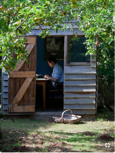 Monty Don in his writing shed.